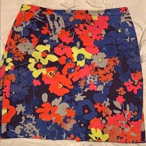 Loft Bright Floral Pencil Skirt, Size 6